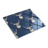 GLASPLATTE 60x52 cm Hipster Hirsch - Weiß Hochglanz/Grau, Glas (60/0.4/52cm) - TULUP