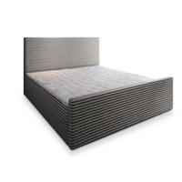 BOXBETT BRENTO 160x200 cm mit Matratze und Topper - Hellgrau - Hellgrau, Holz (160/200cm) - MASSENO