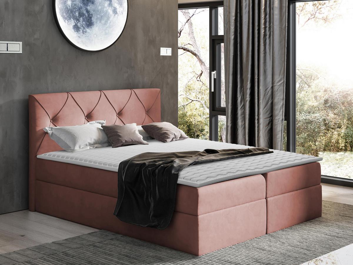 BOXBETT Crystal - H3 - Rosa, Holz (140/200cm) - MIRJAN24