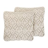 DEKOKISSEN 2er-Set Beige 50/50 cm Esenkoy - Beige, Textil (45/45cm) - Beliani