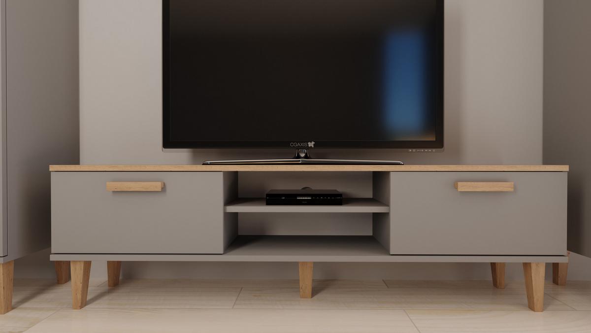 LOWBOARD Denver II - Grau, Holzwerkstoff (160/47/35cm) - RAUMHIRSCH FURNITURE