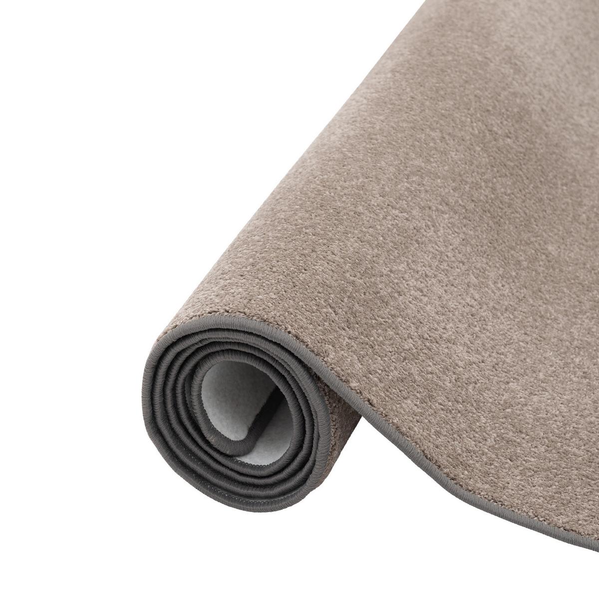 TREND VELOURS LÄUFER TEPPICH JOY - Taupe, Textil (80/240cm) - Snapstyle