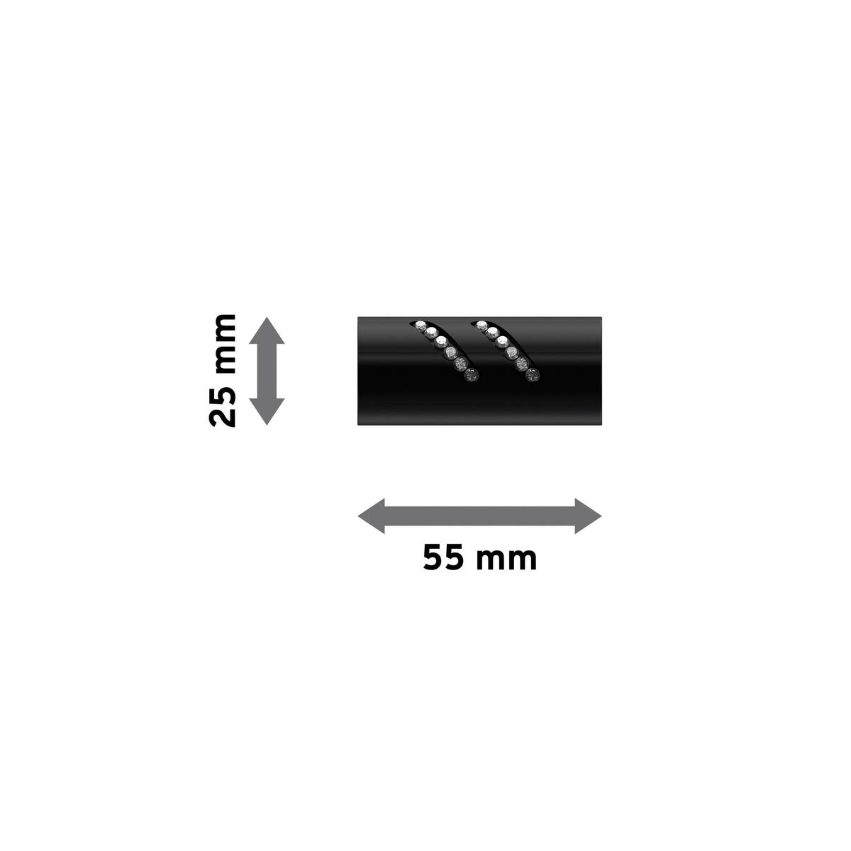 ENDSTÜCKE FÜR GARDINENSTANGEN 20 mm Ø, Zoena Schwarz, Packung 2 Stück - Schwarz, Metall (5.5/2.5/2.5cm) - INTERDECO