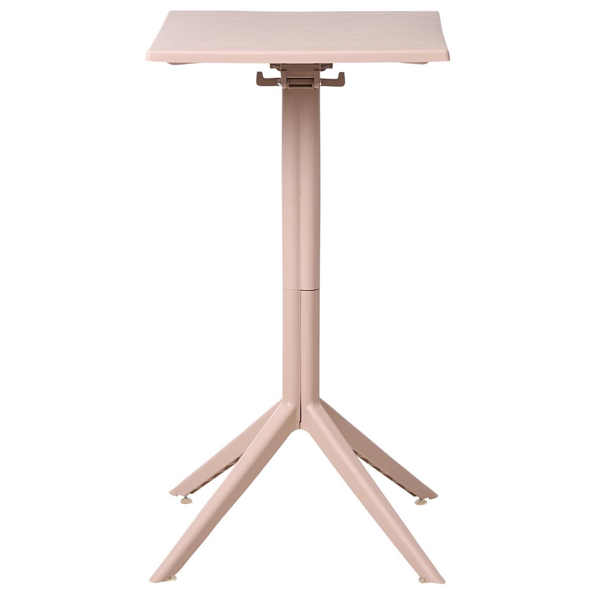 GARTEN-BARTISCH 60/60 cm Beige Lemnos - Beige, Kunststoff (60/60/111cm) - Beliani