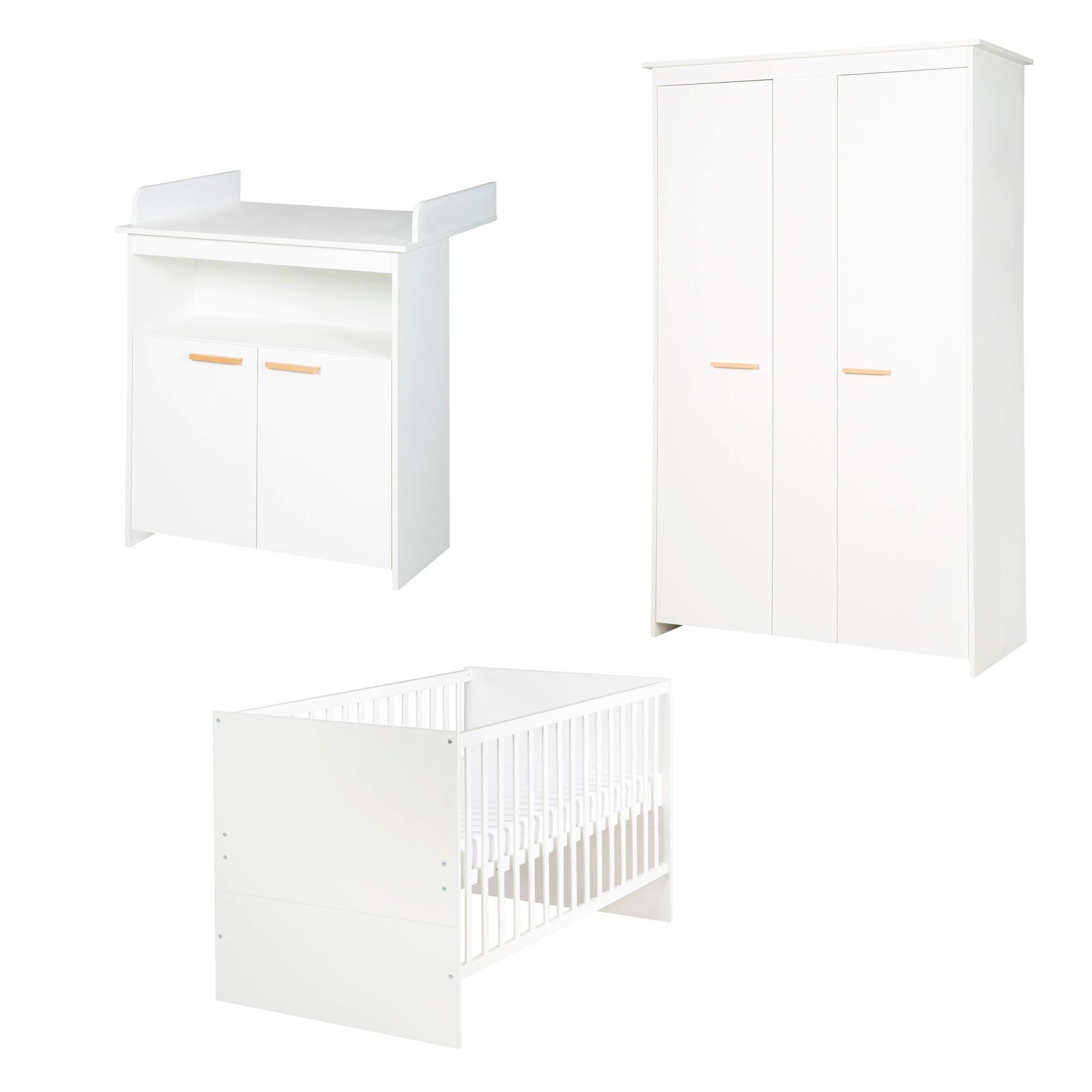 BABYZIMMER-SET Anton 3-teilig - Weiß, Holzwerkstoff (78.5/80/142cm) - Roba
