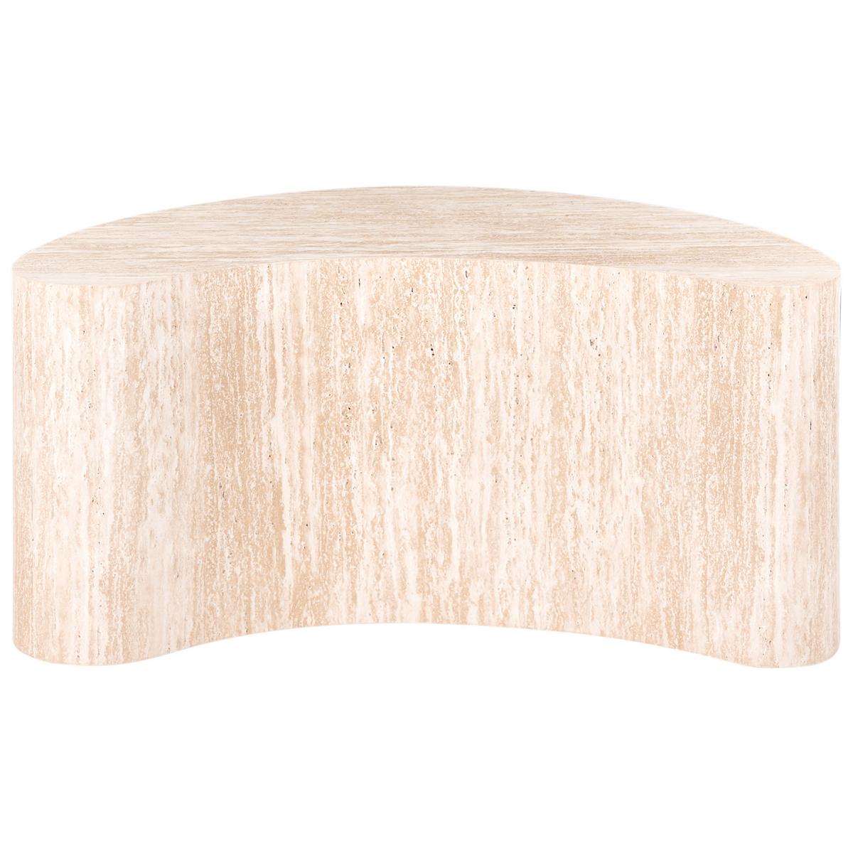 COUCHTISCH Travertinoptik Bilpa - Beige, Holzwerkstoff (89/44/40cm) - Beliani