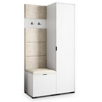 GARDEROBENSCHRANK LORI 95/181/51 cm Modern Weiß - Beige/Weiß, Holzwerkstoff (95/181/51cm) - MASSENO
