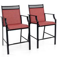 GARTENSTÜHLE Rot(2er-Set) - Rot, Metall (66/114/62cm) - COSTWAY