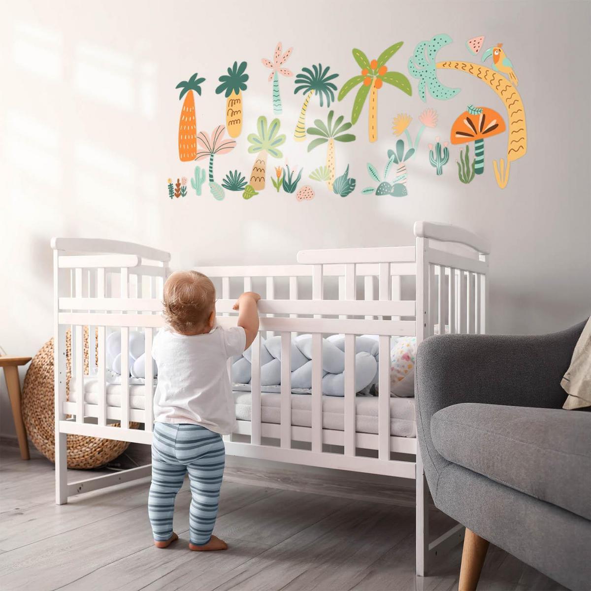 WANDAUFKLEBER 60x84cm - Tropische Vegetation - Multicolor, Kunststoff (60/84/0.1cm) - Wallfluent