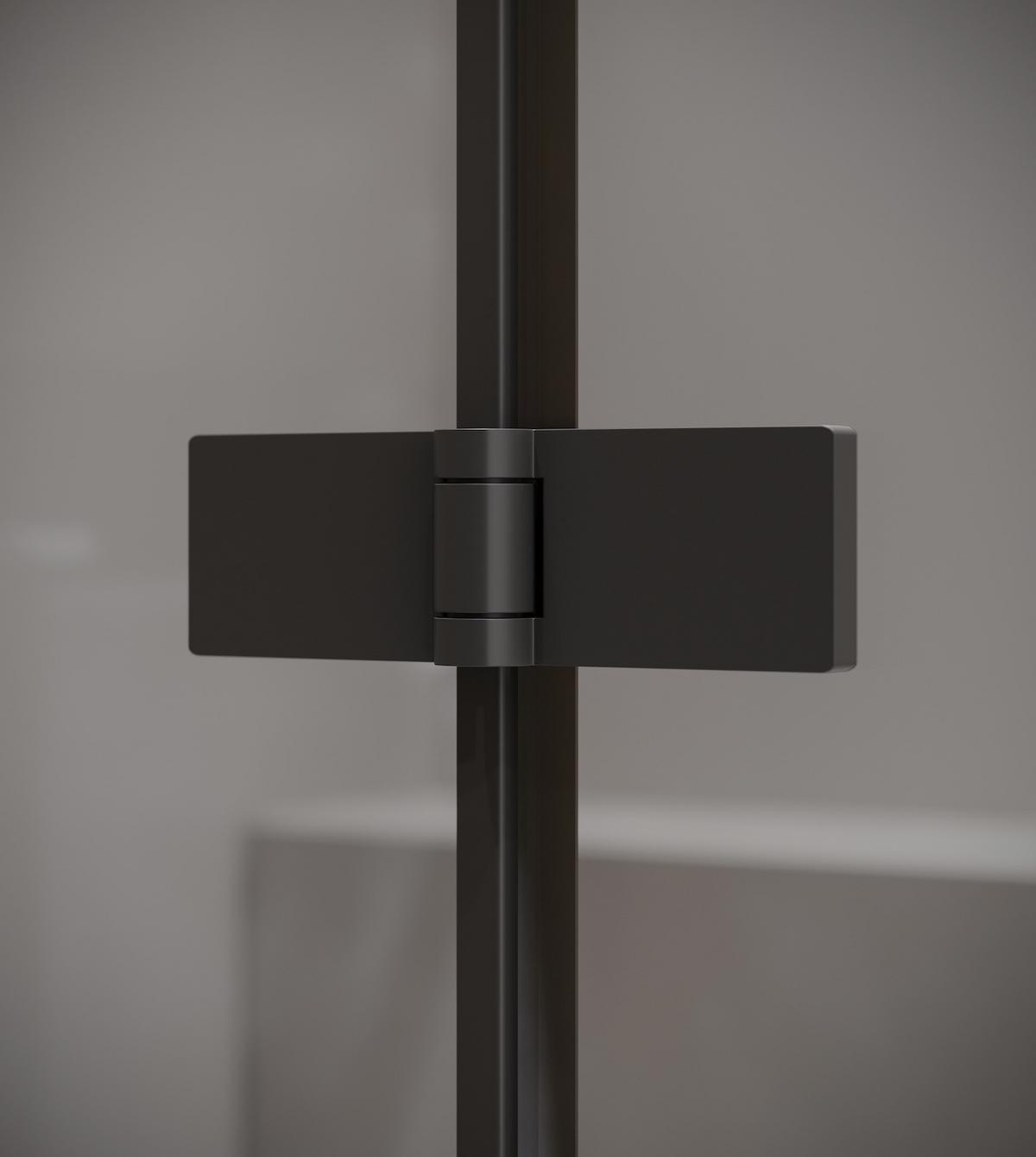BADEWANNE Austin 2 Teile cm Schwarz mit Rauchglass - 100 x 140 cm - Schwarz, Glas (100/140cm) - Badplaats