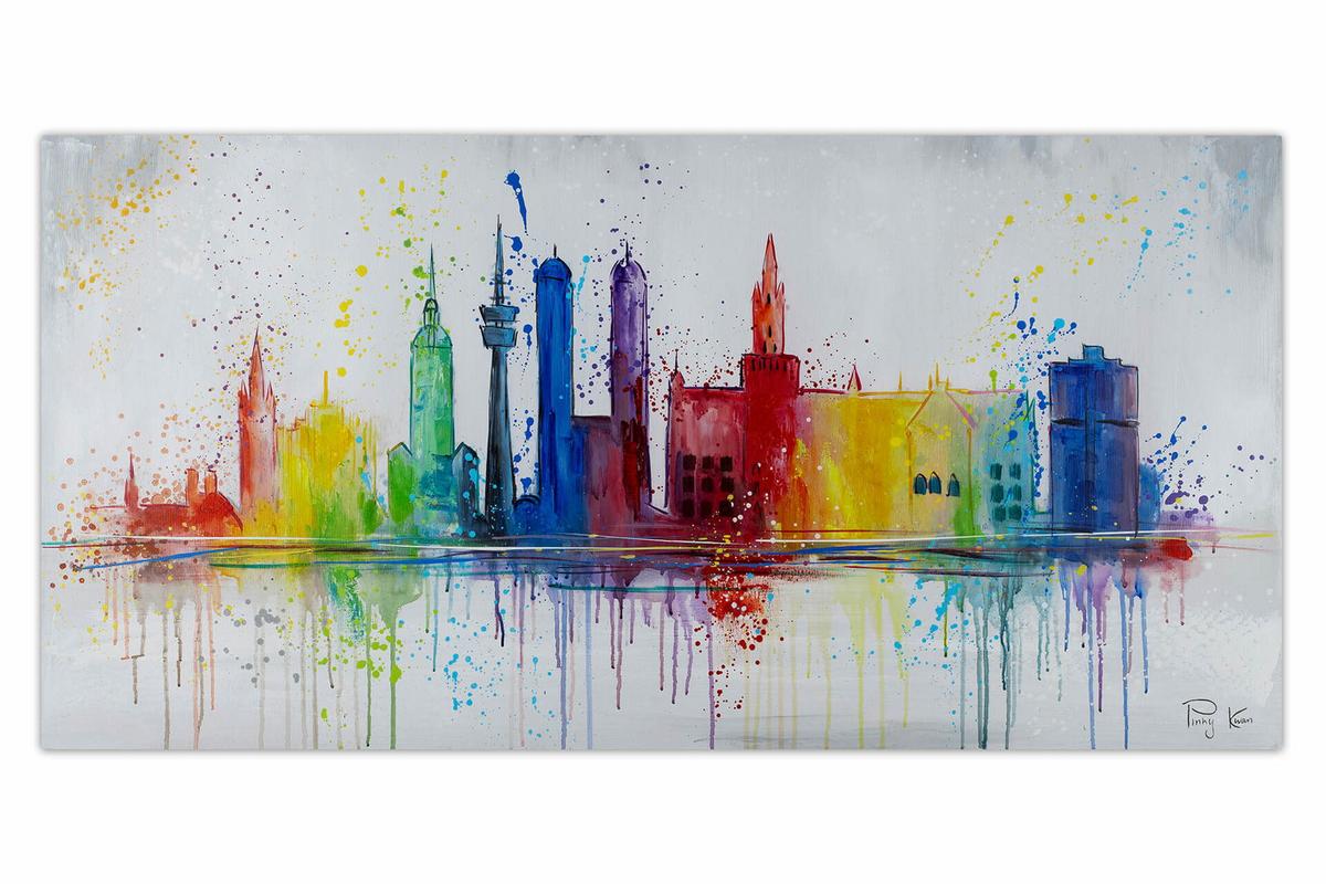 ÖLGEMÄLDE 120/60 cm - Multicolor/Grau, Holz/Textil (120/60cm) - KUNSTLOFT