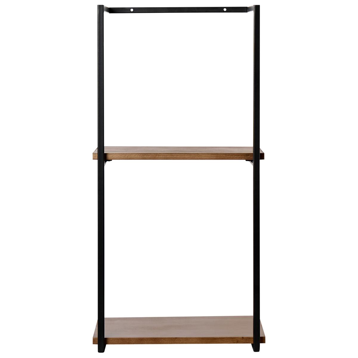 WANDREGAL Metall Schwarz Lolog - Schwarz/Braun, Metall (30/60/20cm) - Beliani