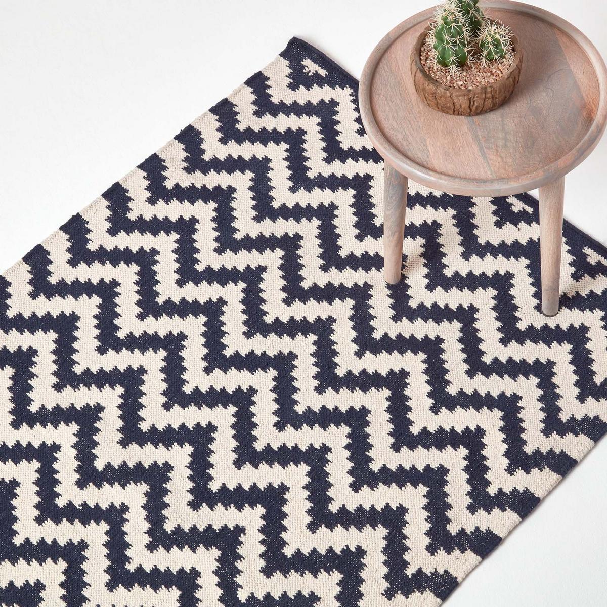 KELIM-TEPPICH Casablanca handgewebt 120/170 cm - Dunkelblau, Textil (120/170cm) - Homescapes