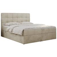 BOXBETT ERNI 160/200 - Beige Velvet - H3 - Beige, Holz/Textil (160/200cm) - MKS