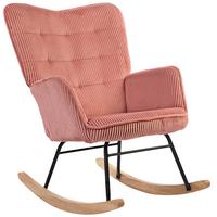 SCHAUKELSTUHL, Schaukelsessel mit Kordoptik, Armlehne für Wohnzimmer, Rosa - Koralle/Rosa, Buchenholz/Textil (98/101/71cm) - HOMCOM