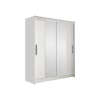 SCHWEBETÜRENSCHRANK Westa II - Silberfarben/Weiß, Holzwerkstoff/Metall (150/200/58cm) - MIRJAN24