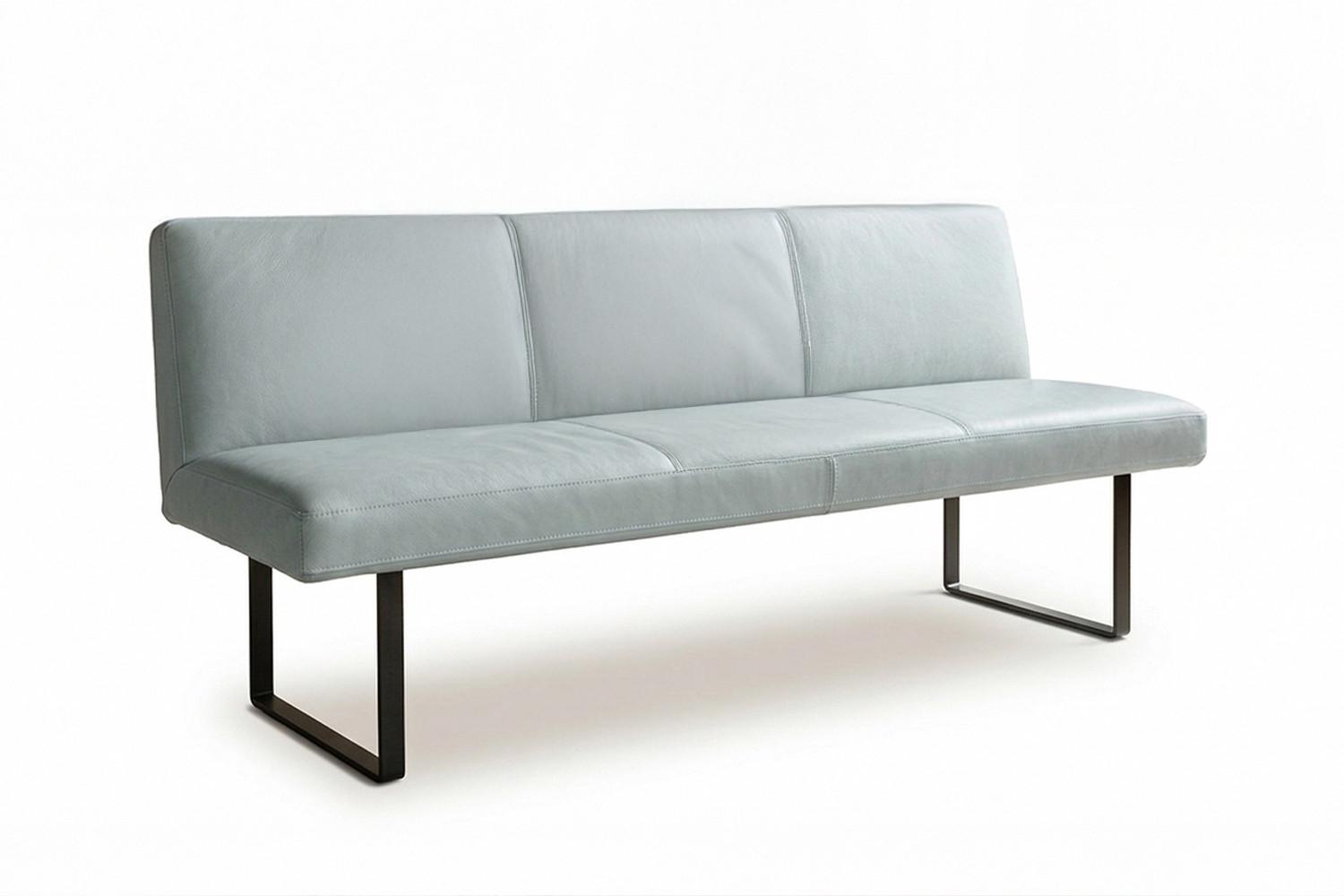 ESSZIMMERBANK ELEEN Hellblau Leder - Hellblau, Leder (243/85/69cm) - KAWOLA