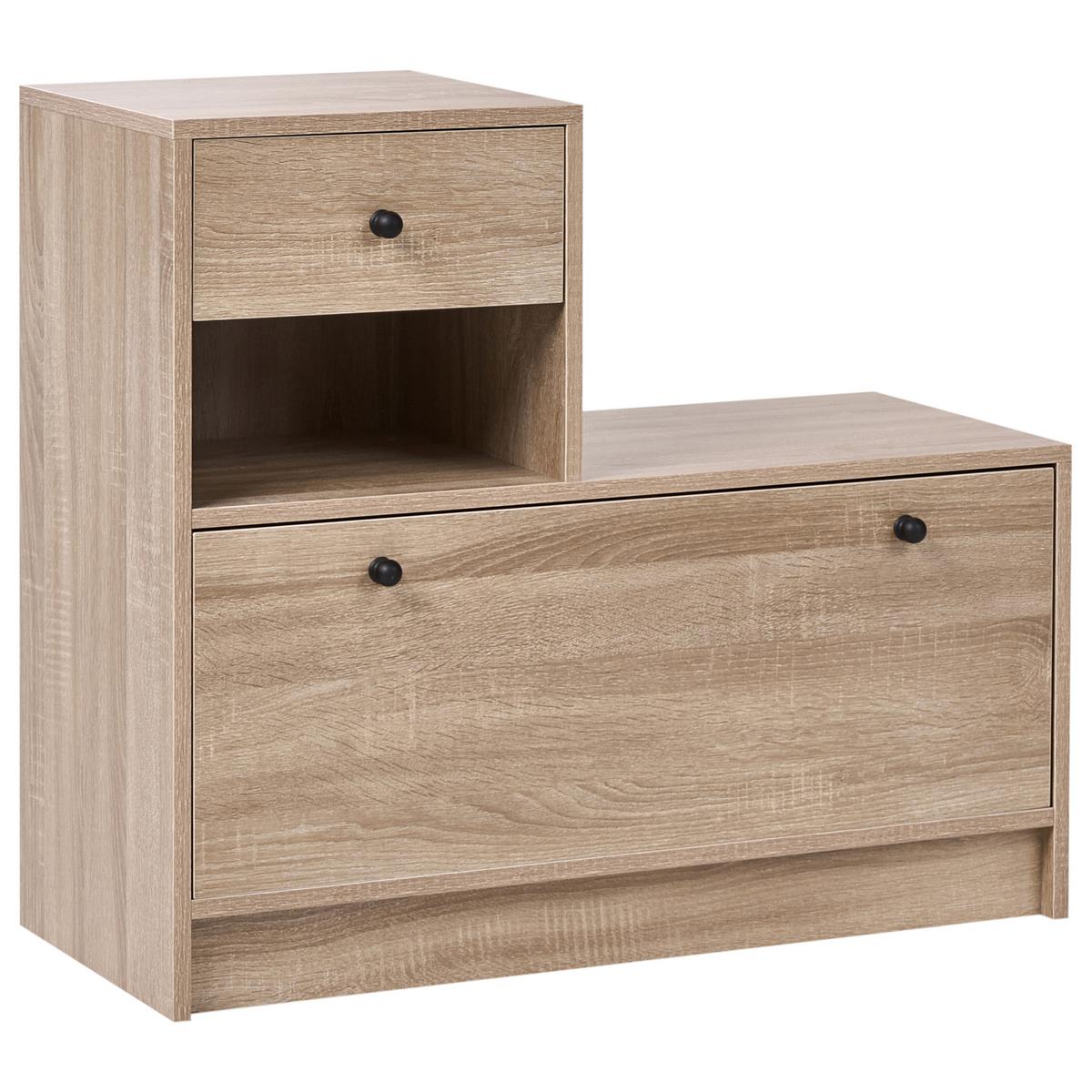 FLUR-SET Hellbraun Cooma - Hellbraun/Braun, Holzwerkstoff (77/70/35cm) - Beliani