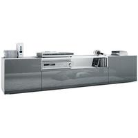 LOWBOARD Mogan Fronten in Grau Hochglanz - Grau, Holzwerkstoff (181/39/35cm) - Vladon