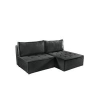 ECKSOFA Schlafsofa Amalia In Raven - Anthrazit, Holzwerkstoff/Textil (200/140cm) - Fun Möbel
