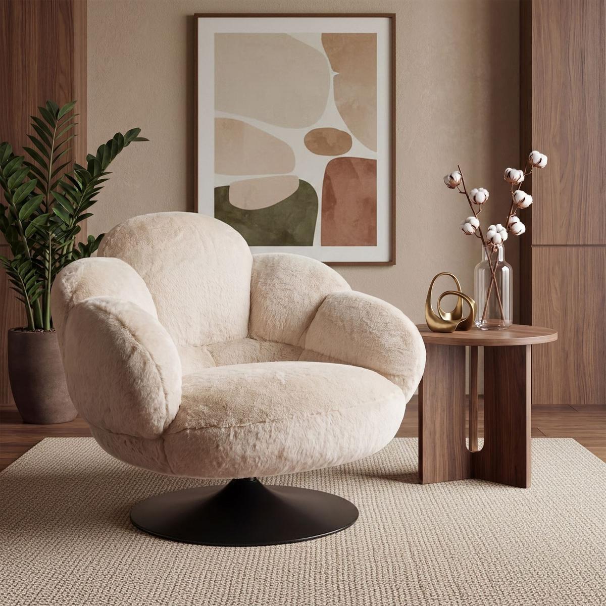 GEMÜTLICHER Polstersessel POPPY - Beige, Textil (98/82/50cm) - Lookway