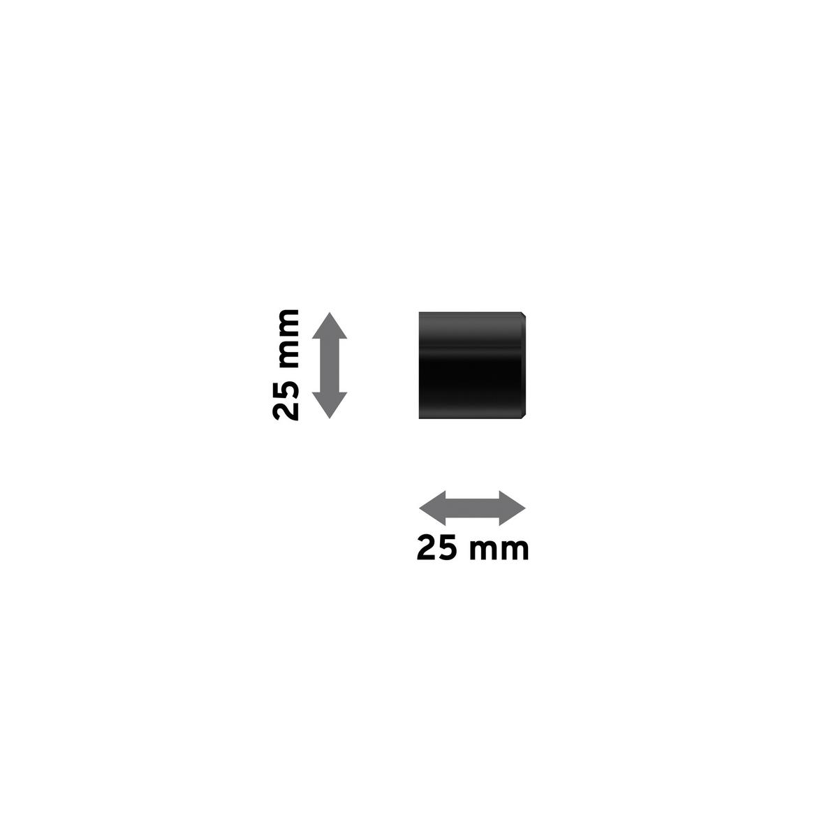 ENDSTÜCKE FÜR GARDINENSTANGEN 20 mm Ø, Santo Schwarz, Packung 2 Stück - Schwarz, Metall (2.5/2.5/2.5cm) - INTERDECO