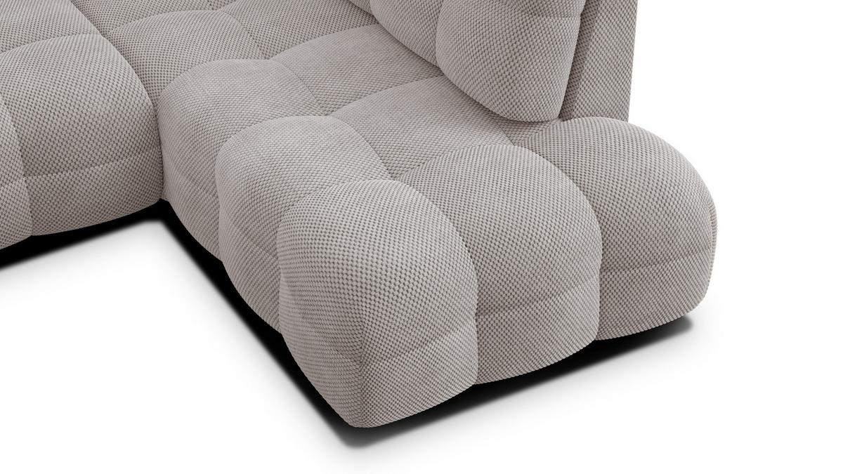 ECKSOFA MELLOW 5-Sitzer, beige - Beige/Schwarz, Holz/Textil (283/191cm) - Wozimo
