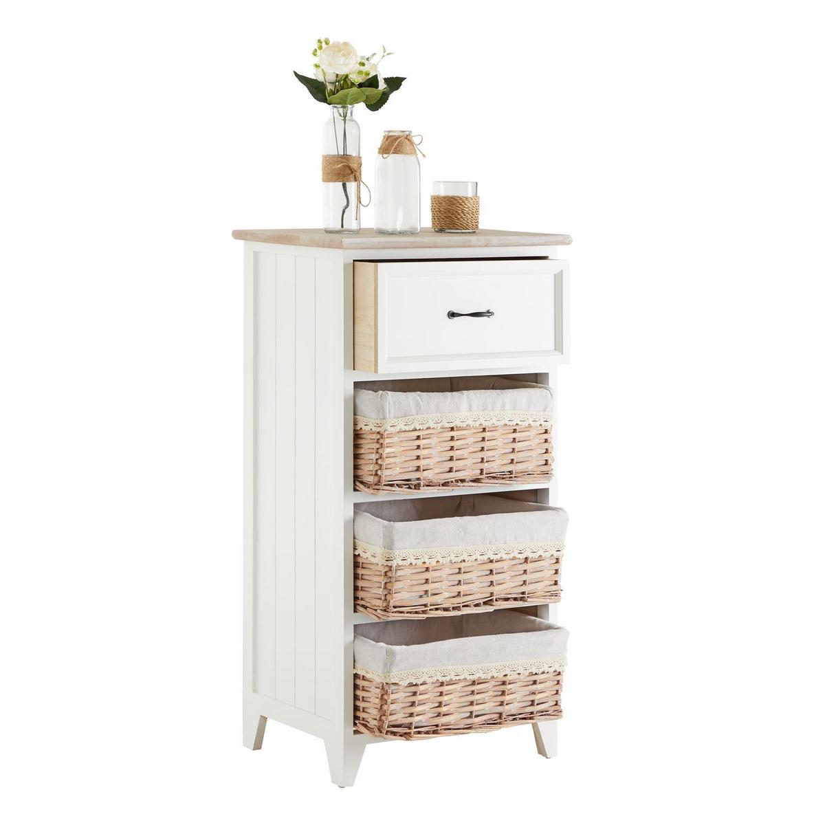 KOMMODE PROVENCE weiß - Weiß, Holz (42/80/31cm) - CARO-Möbel