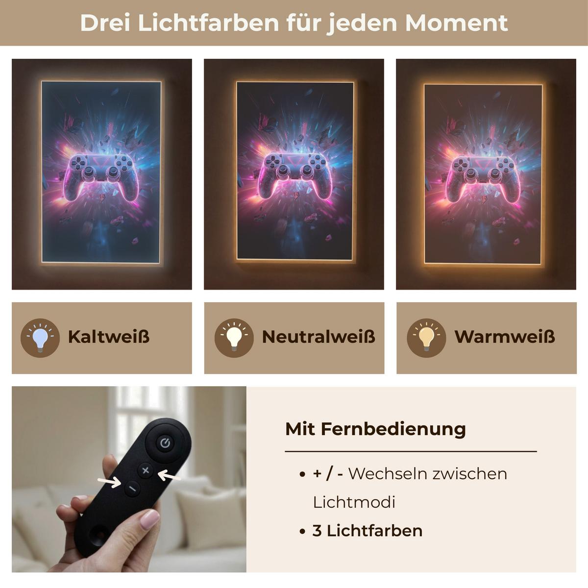 WANDLEUCHTE MIT AKKU Controller - Neon - Explosion - Abstrakt 70x100 cm - Violett, Holzwerkstoff (70/100/8cm) - OnlyWow