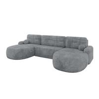 WOHNLANDSCHAFT mit Schlaffunktion und Bettkasten LIRA-U - 335x172x89 Dunkelgrau - Dunkelgrau, Holzwerkstoff/Textil (335/89/172cm) - ALTDECOR