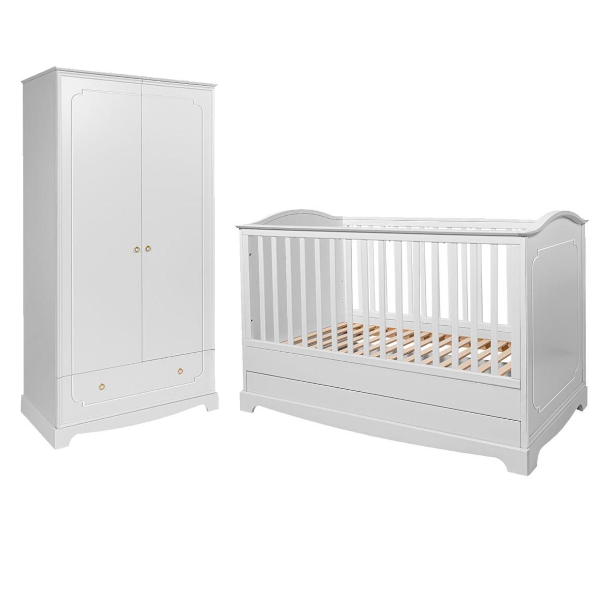 BABYZIMMER 2-teilig Royal Weiß - Weiß, Holzwerkstoff (78/97/149cm) - Petits-meubles