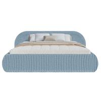POLSTERBETT Shels Low Blau 160x200 cm - Blau/Schwarz, Kunststoff/Textil (160/200cm) - Selsey