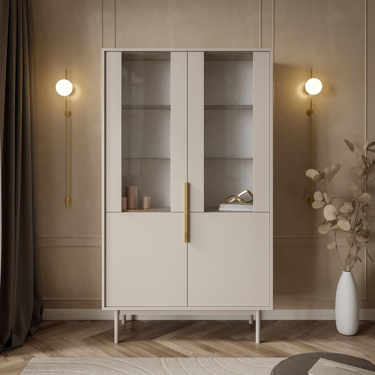 VITRINE MIRACLE mit Glasfront Kaschmir - Kaschmir, Holzwerkstoff (104/180/39cm) - Lookway
