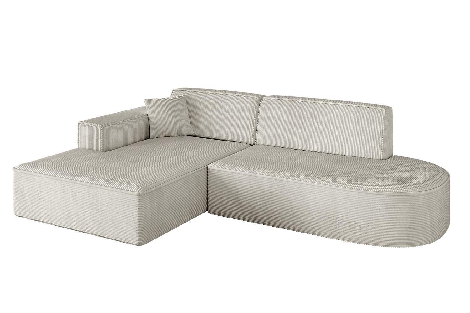 ECKSOFA Ottomane Links IREA-L1-v4 - 232x165x77 cm Creme - Ecru/Creme, Holzwerkstoff/Textil (232/165cm) - ALTDECOR