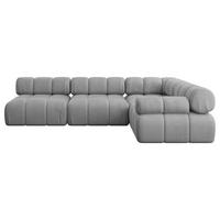 ECKSOFA modulares Sofa Mende-L2 - 285x190x70 cm Hellgrau Velours - Hellgrau, Holzwerkstoff/Textil (285/190cm) - ALTDECOR