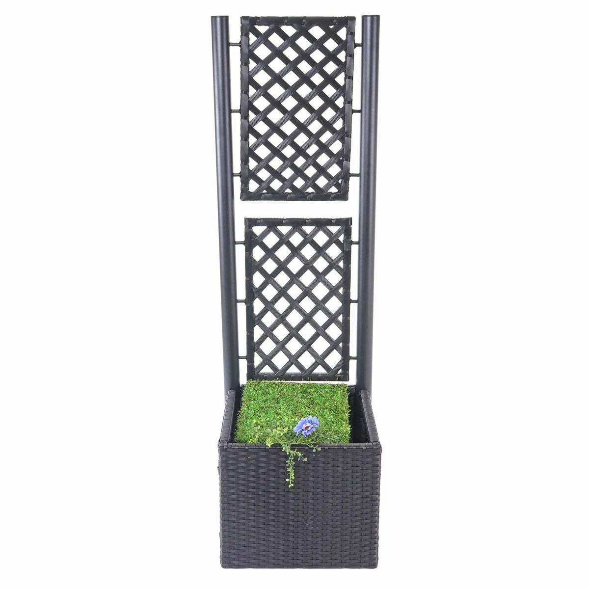 POLY-RATTAN RANKGITTER Anthrazit - Anthrazit, Kunststoff (43/142/43cm) - MCW