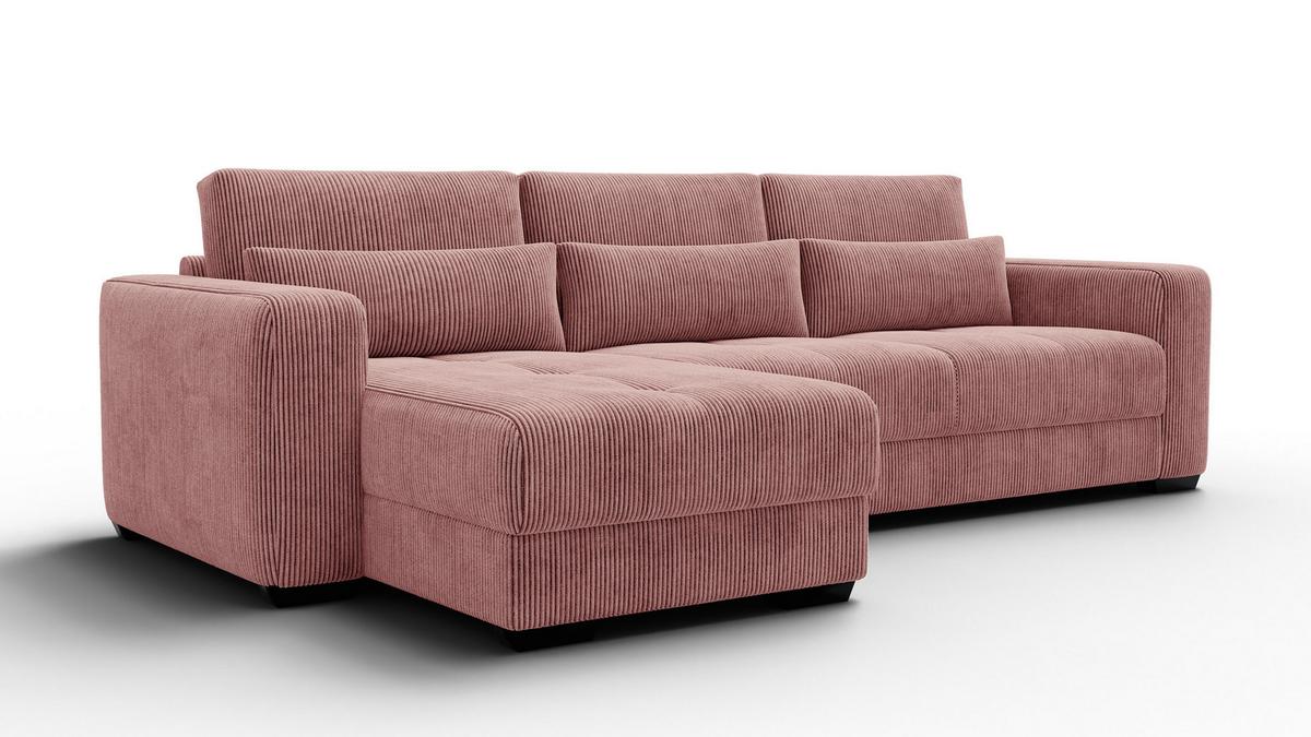 ECKSOFA OLI 4-Sitzer links, altrosa - Altrosa, Holz/Textil (295/172cm) - Wozimo