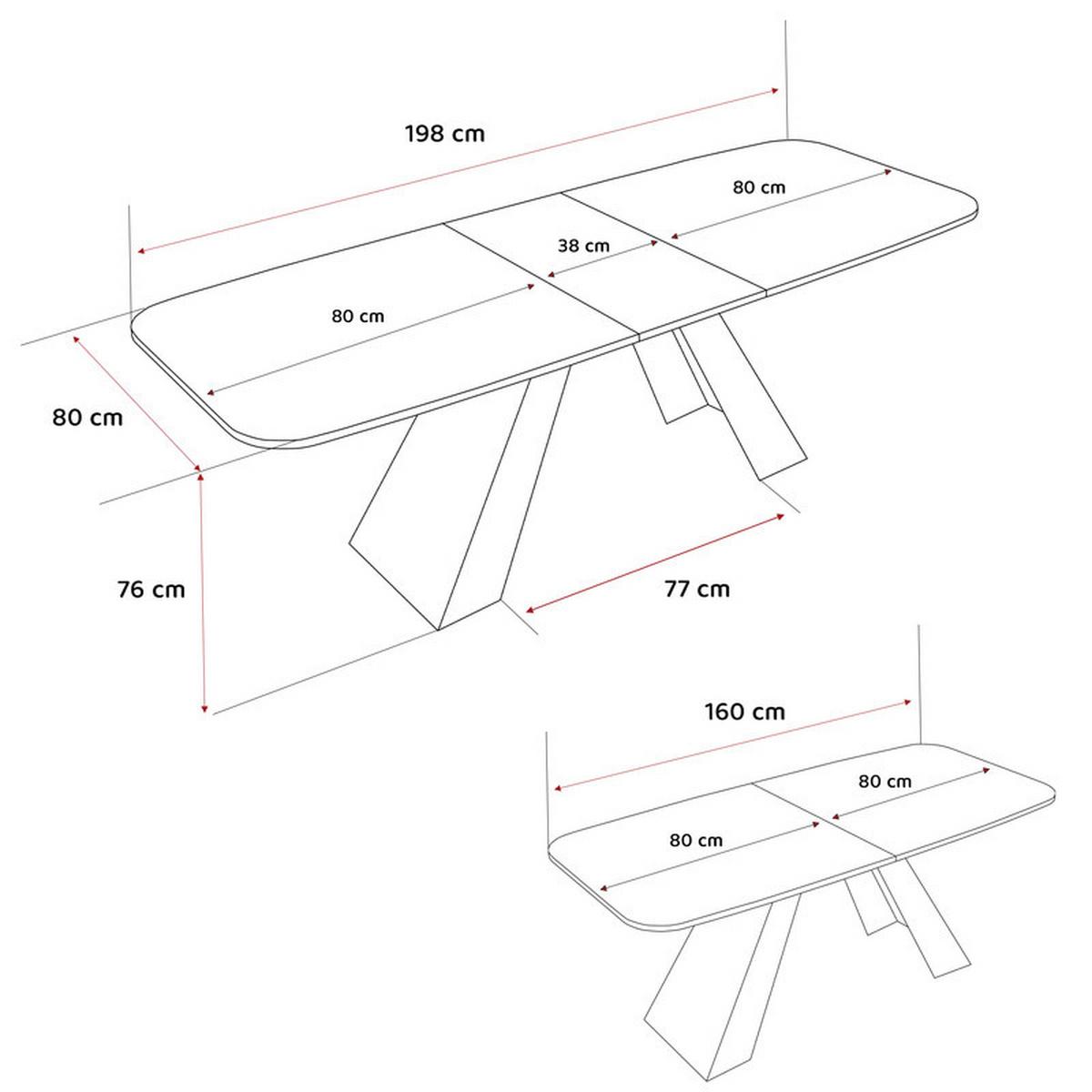AUSZIEHTISCH ZENITH 160/90/76 cm mit Metallgestell, Gold / Grau - Goldfarben/Grau, Holzwerkstoff/Metall (90/160/76cm) - Idohome
