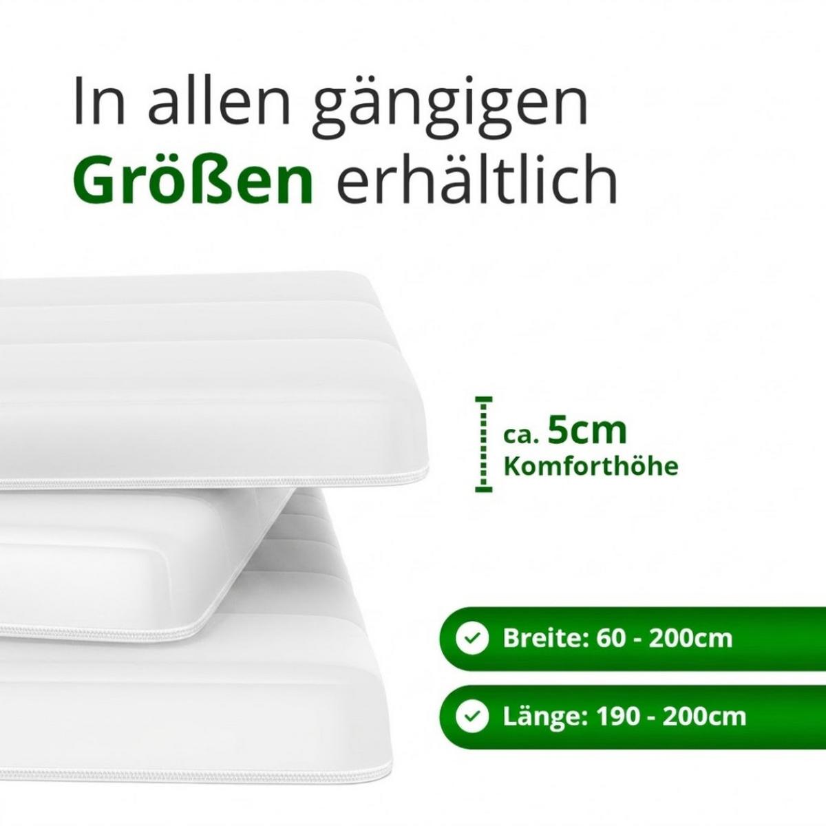 GELTOPPER Matratze mit Mikrofaserbezug 100 x 200 cm - Weiß, Textil (100/200cm) - Schlaftroll
