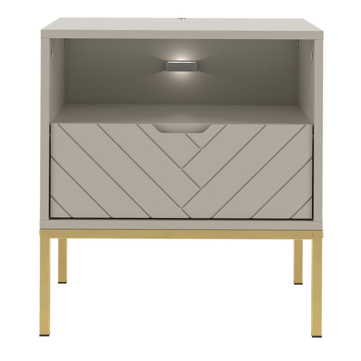 NACHTTISCH Daria Kaschmir - Beige, Holzwerkstoff (53/77/39cm) - Petits-meubles