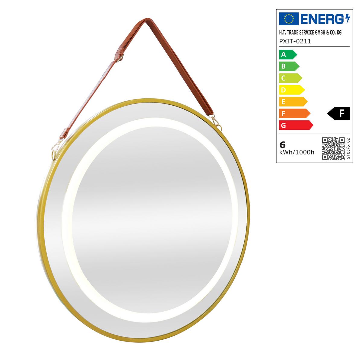 BADEZIMMERSPIEGEL Picerno - Goldfarben, Glas/Metall (70/70/3.5cm) - pro.tec