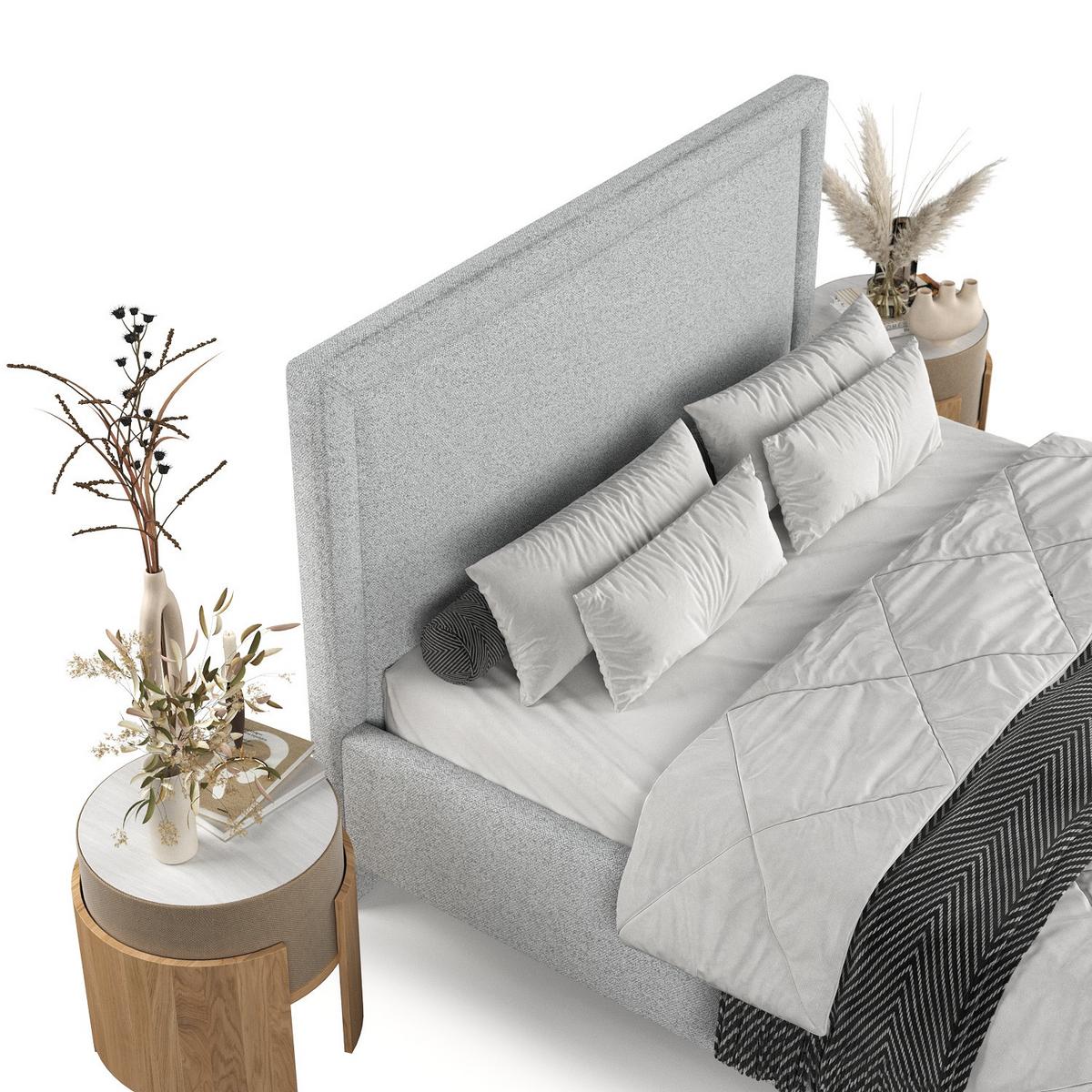 POLSTERBETT Vega 160/200 cm Hellgrau im Riva Stoff - Hellgrau/Naturfarben, Holz/Holzwerkstoff (160/200cm) - AltaBeds