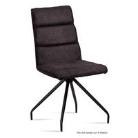 ESSZIMMERSTUHL (4er-Set) Devnet 47x92x60 Schwarz/Espresso - Dunkelbraun/Schwarz, Kunststoff (60/92/47cm) - 58aufmkessel