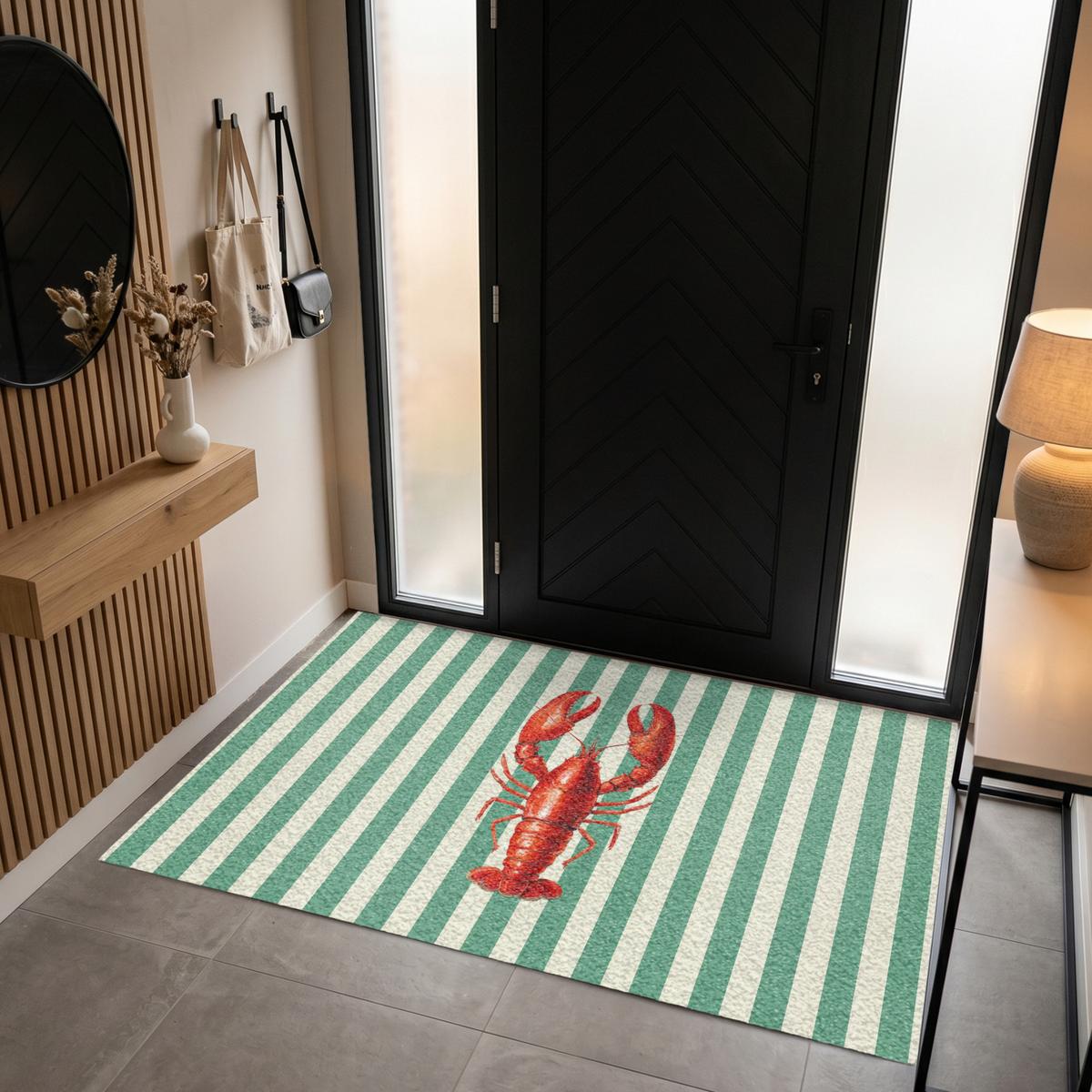 FUSSMATTE Krebs - Streifen - Realistisch - Sommerlich Schmutzmatte 180x120 cm - Multicolor, Kunststoff (180/0.4cm) - MuchoWow