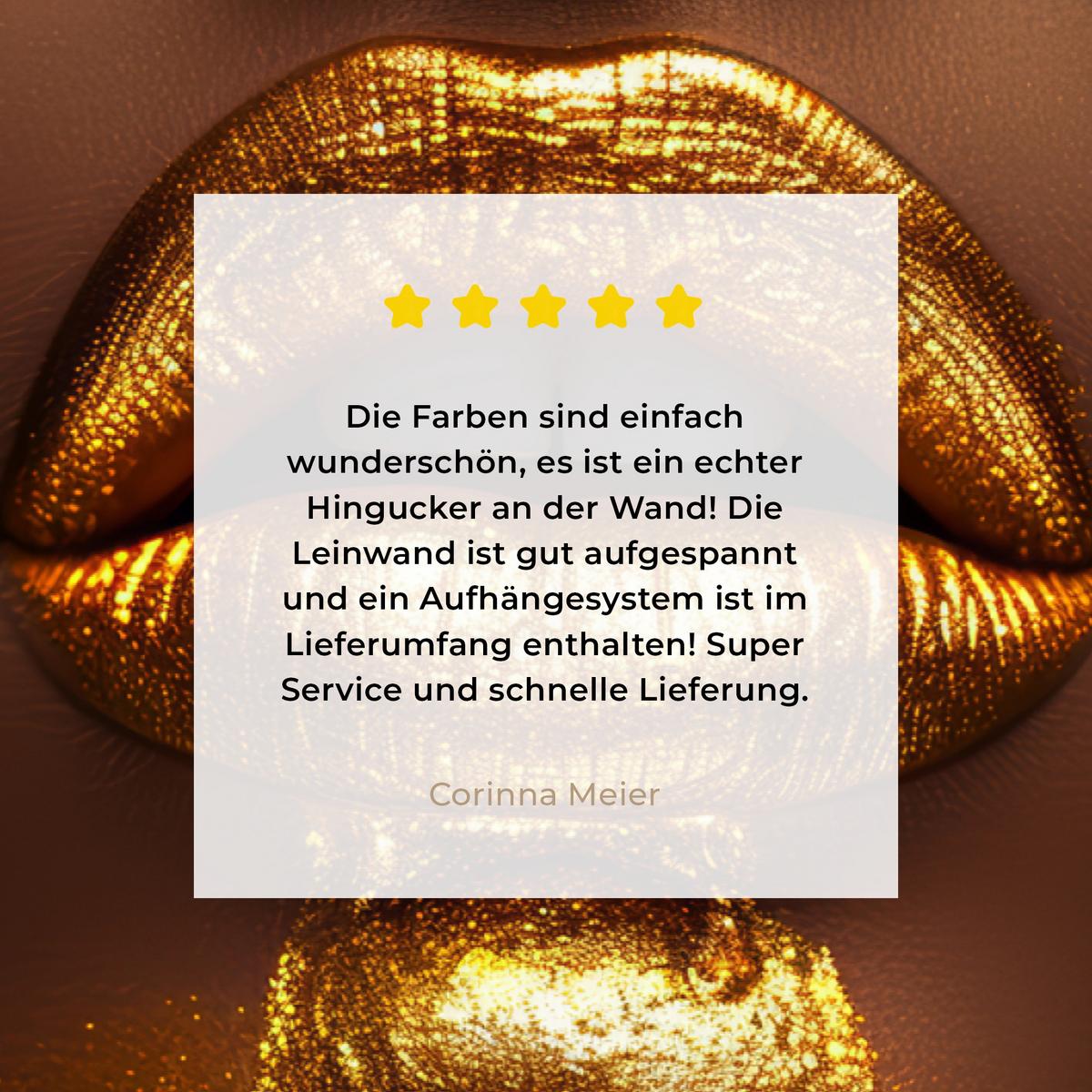 LEINWANDBILD Frau - Gold - Luxus - Porträt Groß 140x90 cm - Goldfarben, Textil (140/90cm) - MuchoWow