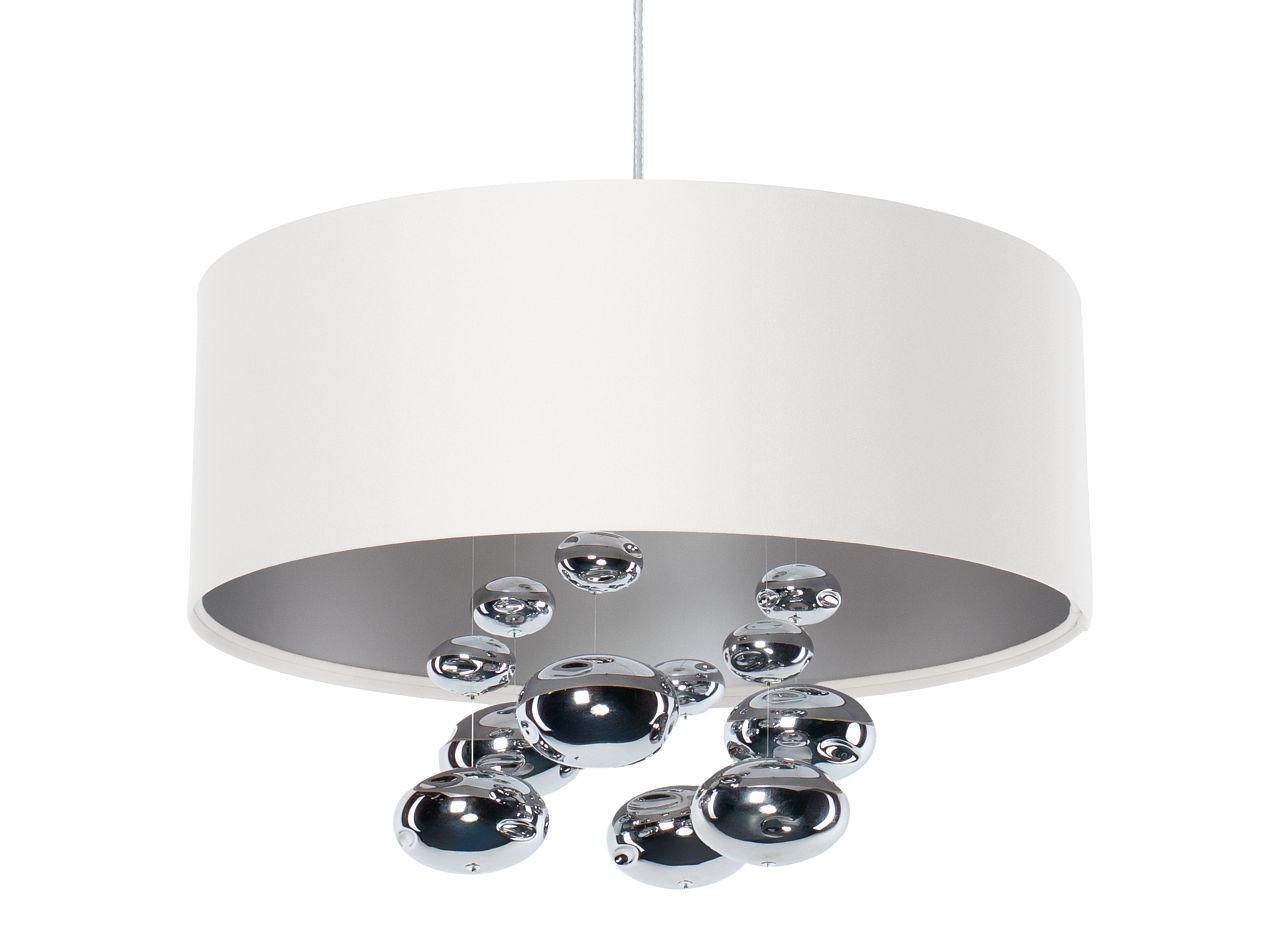 HÄNGELEUCHTE Silber 40/96 cm - Silberfarben/Weiß, Kunststoff (40/1/96cm) - ONZENO