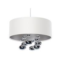 HÄNGELEUCHTE Silber 40/96 cm - Silberfarben/Weiß, Kunststoff (40/1/96cm) - ONZENO