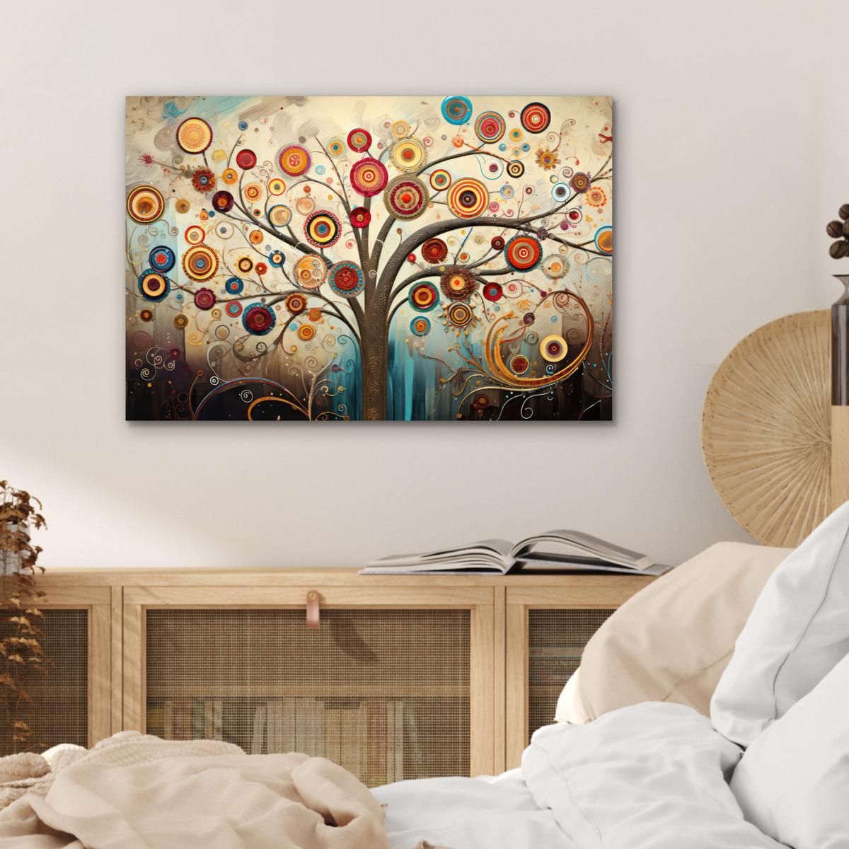 METALLBILD Baum - Baum des Lebens - Farbe Wandbild 60x40 cm - Braun, Metall (60/40cm) - MuchoWow