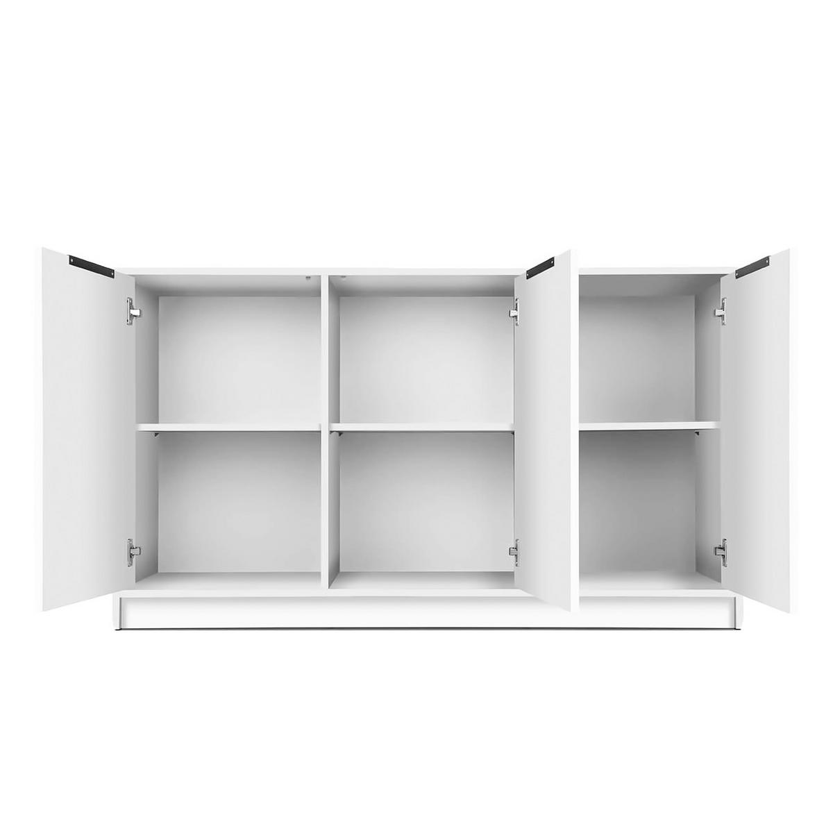 KOMMODE GAREN 138/81/41cm mit Schubladen 3 Türen Weiß - Weiß, Holzwerkstoff (138/81/41cm) - MASSENO