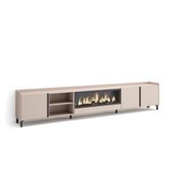 LOWBOARD, Beige, 315/35/61cm, Kamin mit Feuereffekt XXL - Beige, Holzwerkstoff (315/61/35cm) - Skraut Home